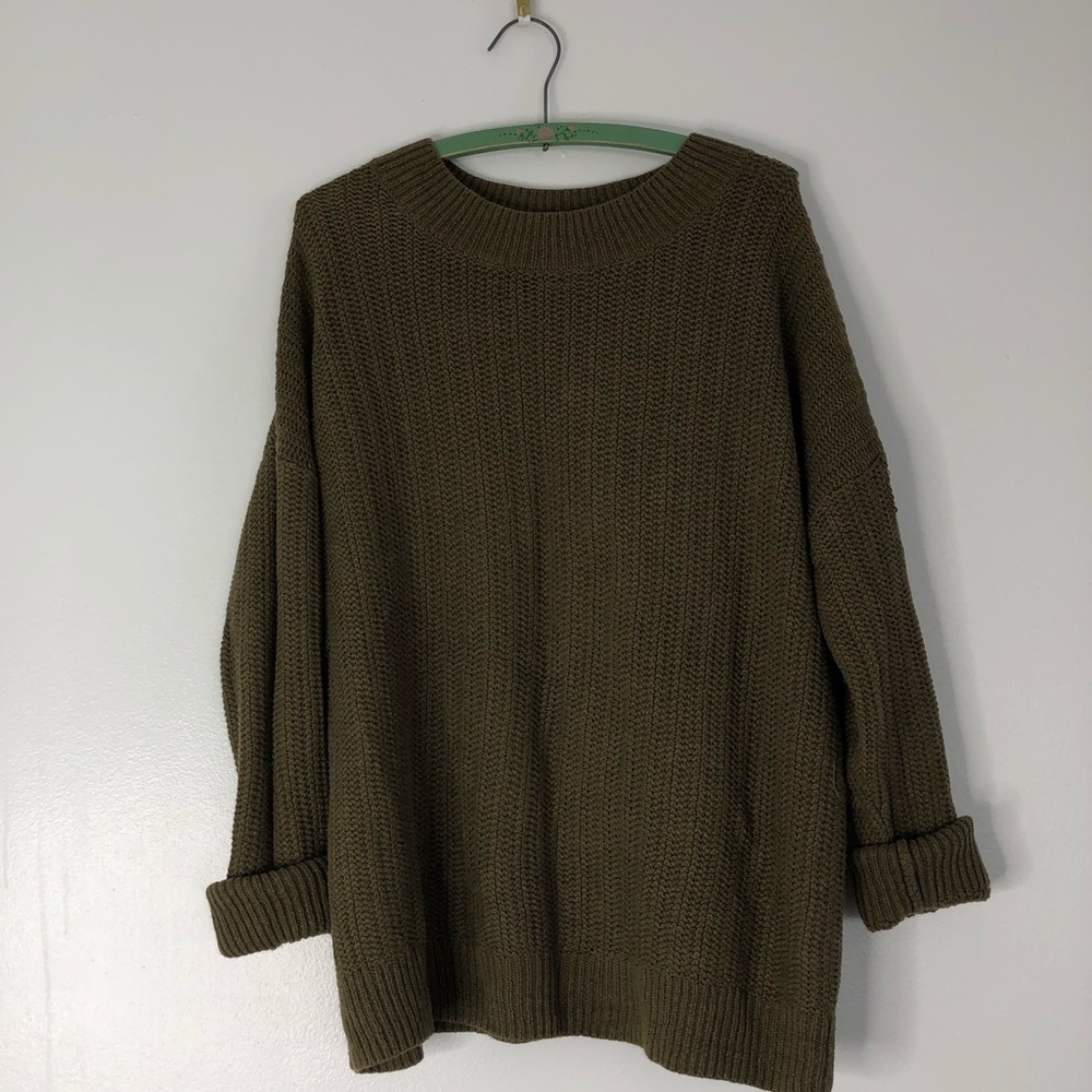 Cozy olive sweater.